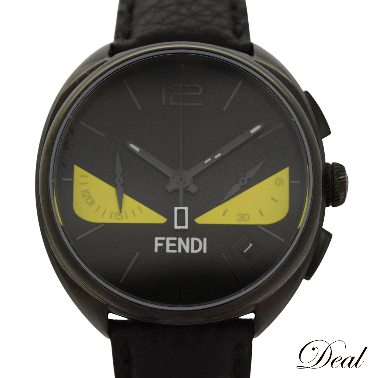 フェンディ FENDI バッグバグズ クロノグラフ モンスター 000-21200G-910 SS/純正尾錠・革ベルト クオーツ メンズ 腕時計