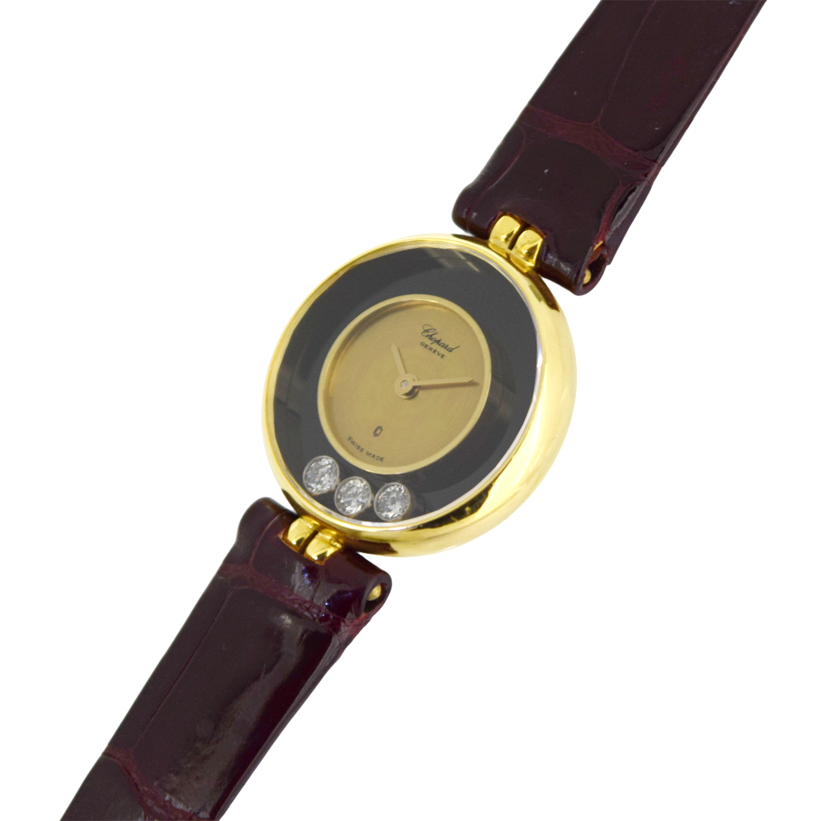 K18YG Chopard ショパール  ハッピーダイヤモンド  20/3900  3Pムービングダイヤ  レディース 腕時計