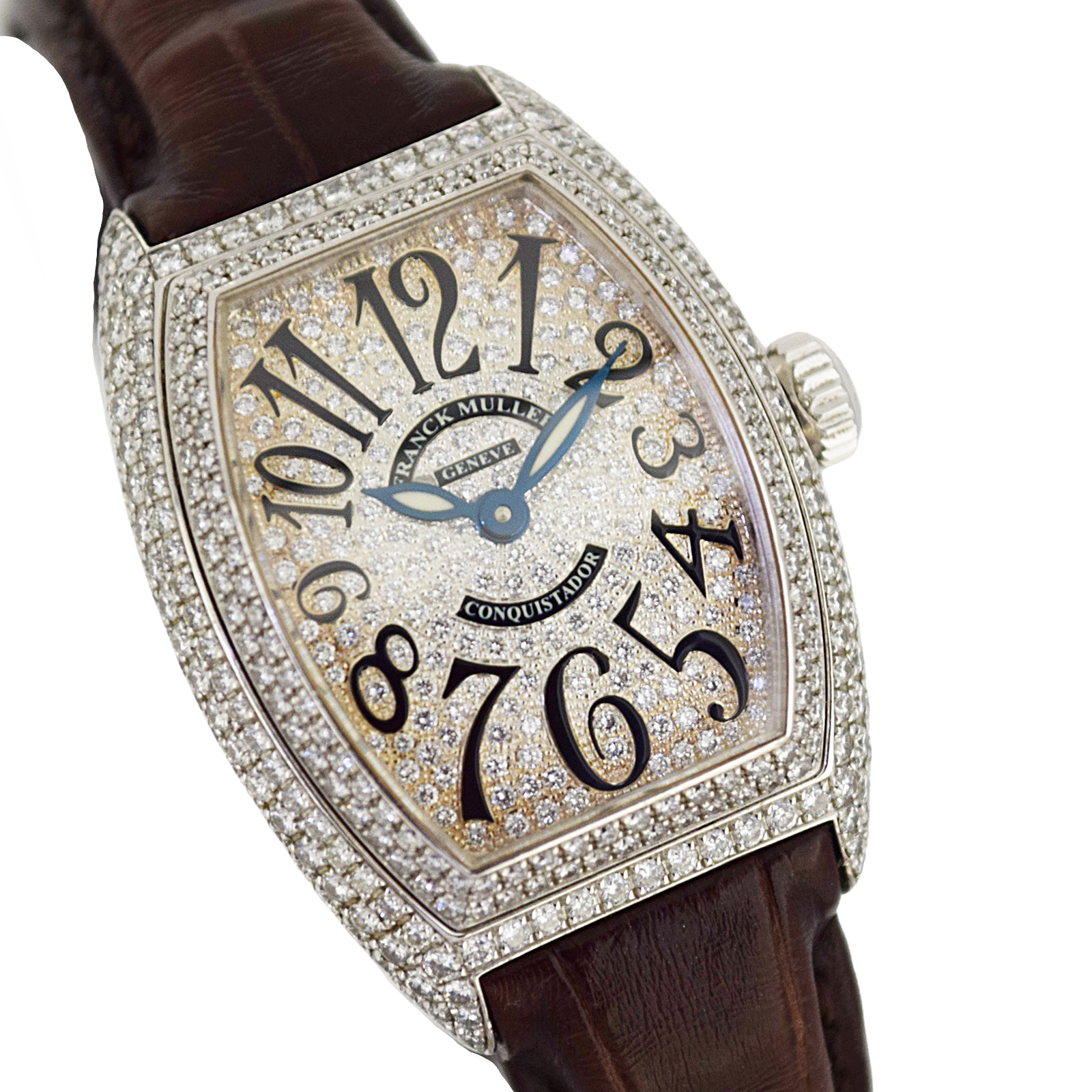 K18WG 全面ダイヤ FRANCK MULLER フランクミュラー コンキスタドール 8002LSCDCD レディース  腕時計｜中古ブランド品、時計、ジュエリーの通販｜ディール