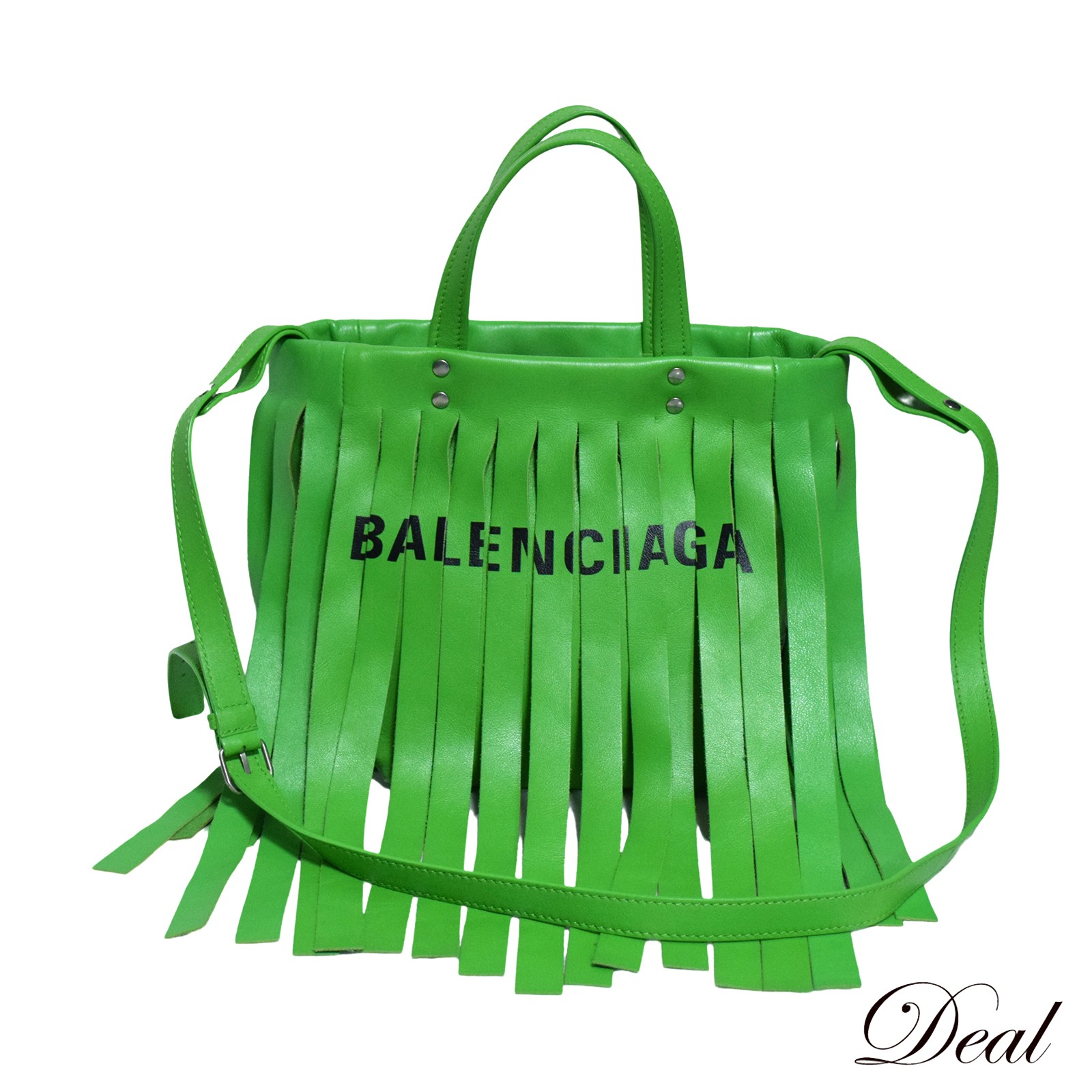 BALENCIAGA バレンシアガ ランドリーカバXS 517842 グリーン フリンジ ...