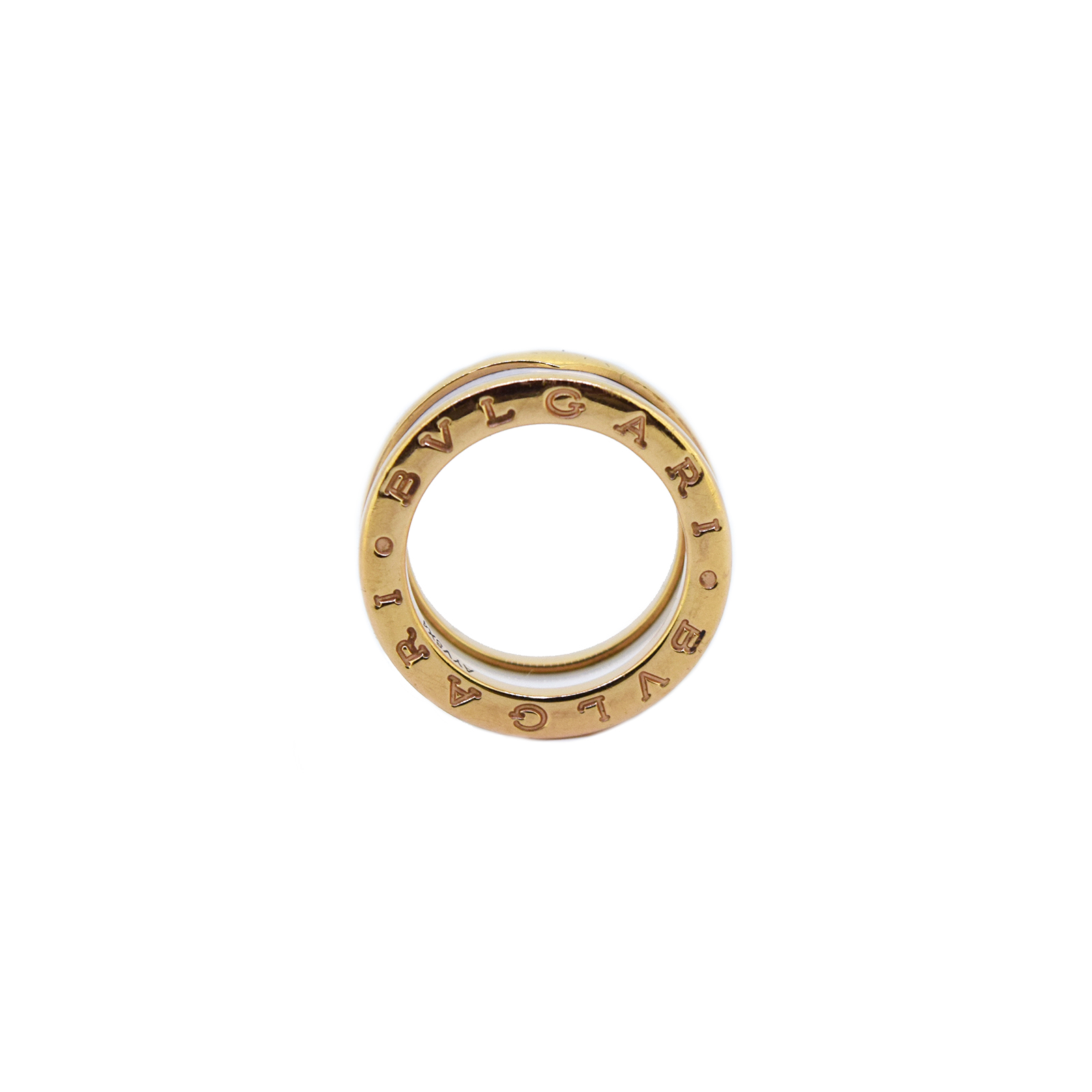 PG製 セラミック ブルガリ B-zero1 リング 指輪 Sサイズ #49 9号 白 