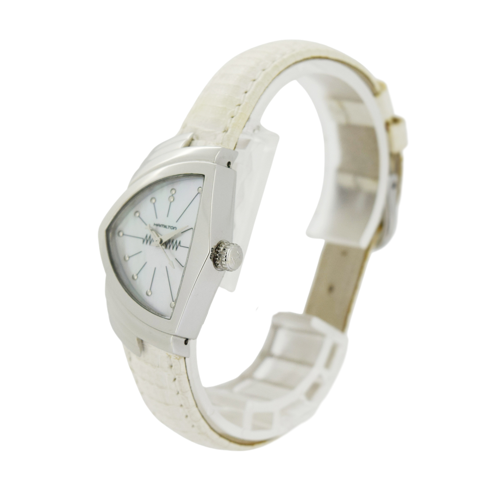 シルバーHAMILTON ベンチュラ H242111 シェル文字盤 腕時計