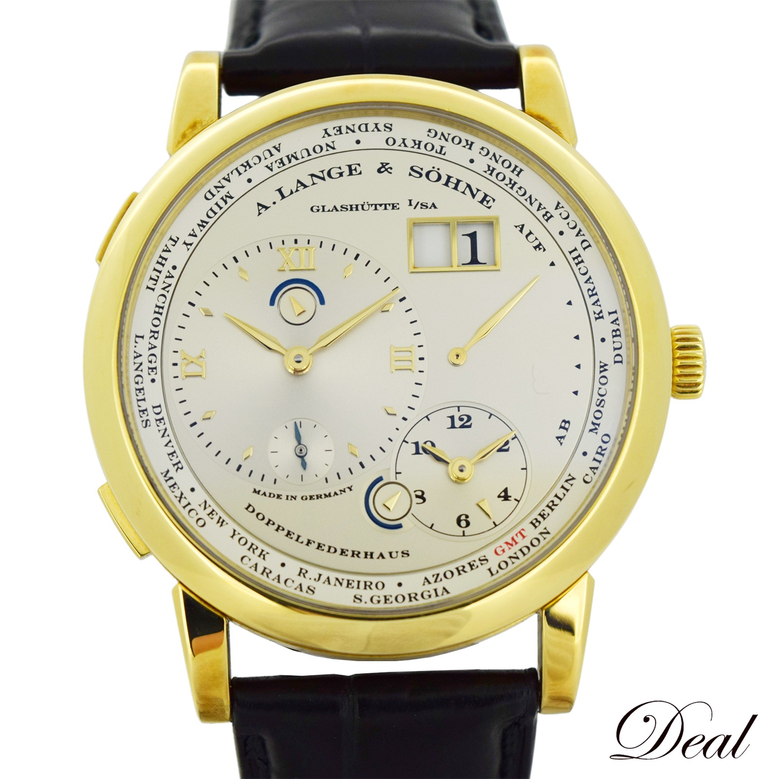 K18YG ランゲ＆ゾーネ ランゲ1 タイムゾーン 116.021 メンズ  腕時計｜中古ブランド品、時計、ジュエリーの通販｜ディール